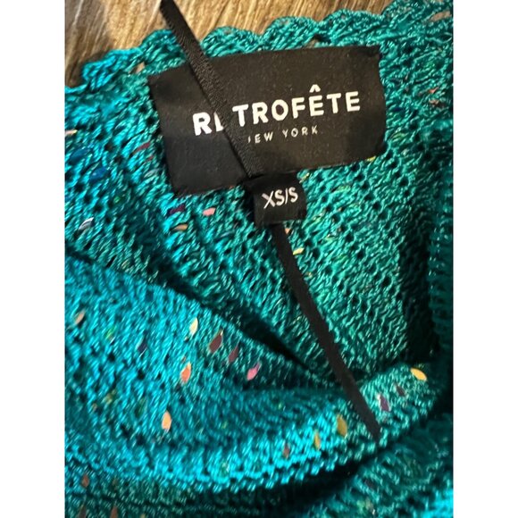 NEW retrofete Tara Dress in Aquamarine SEQUIN mini size XS/S - Picture 7 of 8